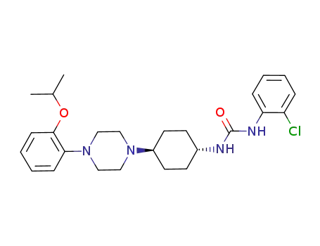 Molecular Structure of 919120-02-8 (Urea,
N-(2-chlorophenyl)-N'-[trans-4-[4-[2-(1-methylethoxy)phenyl]-1-piperazin
yl]cyclohexyl]-)