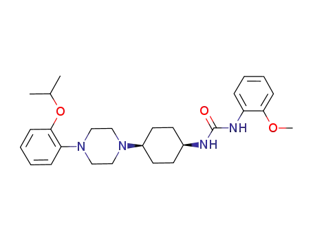 Molecular Structure of 919120-03-9 (Urea,
N-(2-methoxyphenyl)-N'-[cis-4-[4-[2-(1-methylethoxy)phenyl]-1-piperazin
yl]cyclohexyl]-)