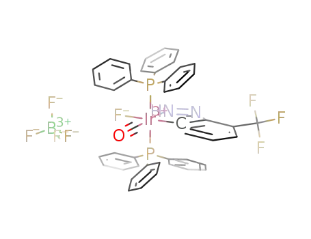 IrF(CO)[P(C<sub>6</sub>H<sub>5</sub>)3]2(NHNC<sub>6</sub>H<sub>3</sub>CF<sub>3</sub>)<sup>(1+)</sup>*BF<sub>4</sub><sup>(1-)</sup>=IrF(CO)[P(C<sub>6</sub>H<sub>5</sub>)3]2(NHNC<sub>6</sub>H<sub>3</sub>CF<sub>3</sub>)BF<sub>4</sub>