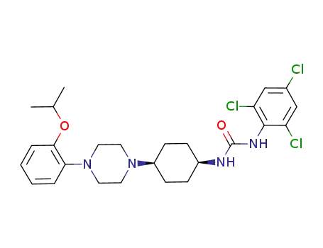 Molecular Structure of 919120-15-3 (Urea,
N-[cis-4-[4-[2-(1-methylethoxy)phenyl]-1-piperazinyl]cyclohexyl]-N'-(2,4,
6-trichlorophenyl)-)