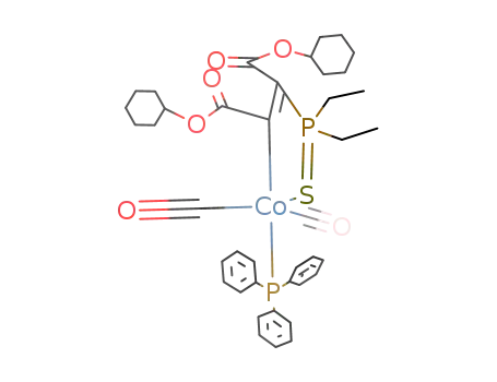 5,5-dicarbonyl-2,2-diethyl-5-(triphenylphosphine)-1λ3-thia-2λ5-phospha-5-cobalta-1,3-cyclopentadiene-3,4-carboxylic acid dicyclohexyl ester