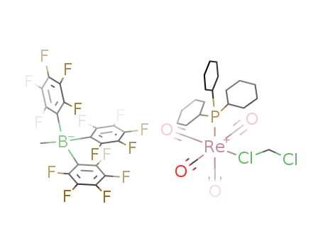 cis-[Re(CO)4(PCy<sub>3</sub>)(ClCH<sub>2</sub>Cl)][MeB(C<sub>6</sub>F<sub>5</sub>)3]