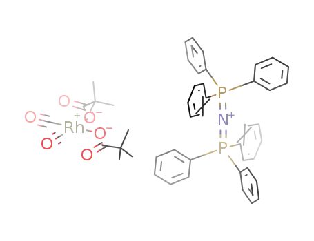 [(P(C<sub>6</sub>H<sub>5</sub>)3)2N]<sup>(1+)</sup>*[Rh(CO)2((CH<sub>3</sub>)3CCOO)2]<sup>(1-)</sup> = [(P(C<sub>6</sub>H<sub>5</sub>)3)2N][Rh(CO)2(C<sub>4</sub>H<sub>9</sub>COO)2]