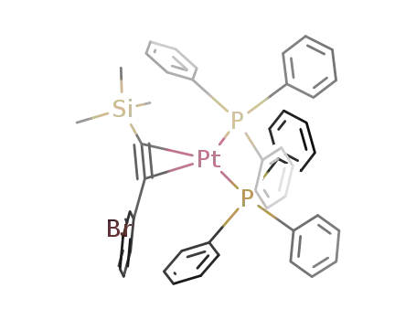 Molecular Structure of 78629-74-0 (Pt((CH<sub>3</sub>)3SiC<sub>2</sub>C<sub>6</sub>H<sub>4</sub>Br)(P(C<sub>6</sub>H<sub>5</sub>)3)2)