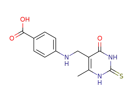 Molecular Structure of 855276-87-8 (4-{(6-methyl-4-oxo-2-thioxo-1,2,3,4-tetrahydro-pyrimidin-5-ylmethyl)-amino}-benzoic acid)