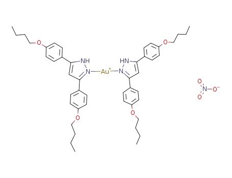 gold(I) bis(3,5-bis(4-n-butoxyphenyl)pyrazole) nitrate