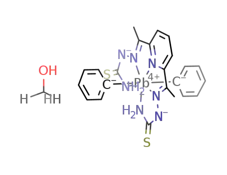 Molecular Structure of 1082885-91-3 ([(C<sub>6</sub>H<sub>5</sub>)2Pb(NC<sub>5</sub>H<sub>3</sub>(C(CH<sub>3</sub>)N<sub>2</sub>C(S)NH<sub>2</sub>)2)]*CH<sub>3</sub>OH)