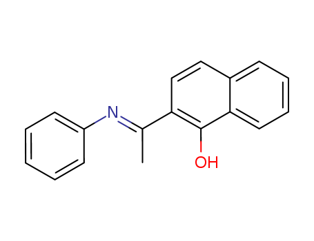 Molecular Structure of 138946-36-8 (1-Naphthalenol, 2-[1-(phenylimino)ethyl]-, (E)-)
