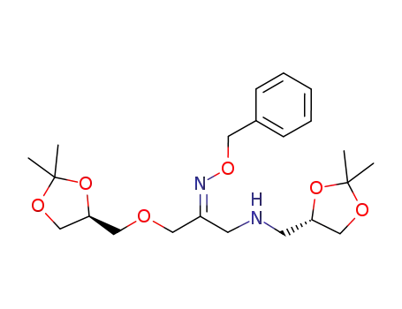 Molecular Structure of 1161881-57-7 ((2E)-1-({[(4S)-2,2-dimethyl-1,3-dioxolan-4-yl]methyl}amino)-3-{[(4S)-2,2-dimethyl-1,3-dioxolan-4-yl]methoxy}propanone O-benzyloxime)