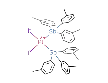 Molecular Structure of 63288-42-6 (Pt(tri-m-tolylstibine)2I<sub>2</sub>)