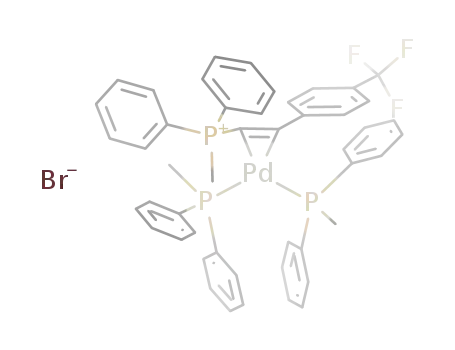 [Pd(η2-CF3C6H4CHCHPMePh2)(diphenylmethylphosphine)2]Br
