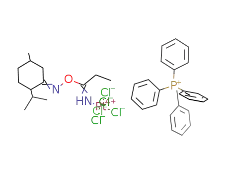 [(C<sub>6</sub>H<sub>5</sub>)3PCH<sub>2</sub>C<sub>6</sub>H<sub>5</sub>]<sup>(1+)</sup>*[PtCl<sub>5</sub>(NHC(C<sub>2</sub>H<sub>5</sub>)ONC(C<sub>9</sub>H<sub>18</sub>))]<sup>(1-)</sup>=[(C<sub>6</sub>H<sub>5</sub>)3PCH<sub>2</sub>C<sub>6</sub>H<sub>5</sub>][PtCl<sub>5</sub>(NHC(C<sub>2</sub>H<sub>5</sub>)ONC(C<sub>9</sub>H<sub>18</sub>))]