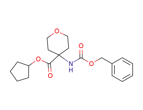 Molecular Structure of 1361185-26-3 (cyclopentyl 4-{[(benzyloxy)carbonyl]amino}tetrahydro-2H-pyran-4-carboxylate)