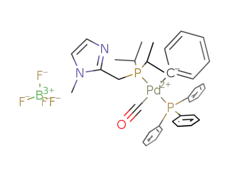 phenyl(triphenylphosphine)(2-(diisopropylphosphinomethyl)-1-methylimidazole)monocarbonylpalladium(II) tetrafluoroborate