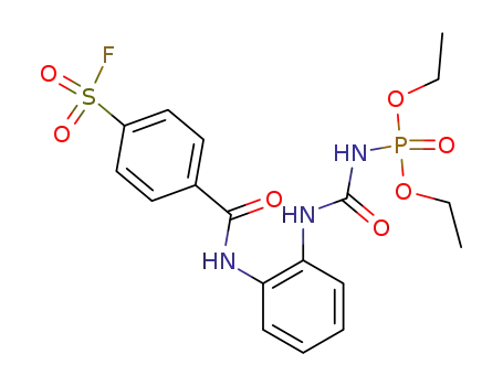 Molecular Structure of 66475-20-5 (Phosphoramidic acid,
[[[2-[[4-(fluorosulfonyl)benzoyl]amino]phenyl]amino]carbonyl]-, diethyl
ester)
