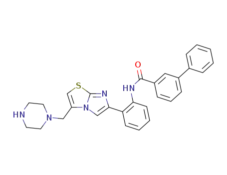 [1,1'-Biphenyl]-3-carboxamide,
N-[2-[3-(1-piperazinylmethyl)imidazo[2,1-b]thiazol-6-yl]phenyl]-