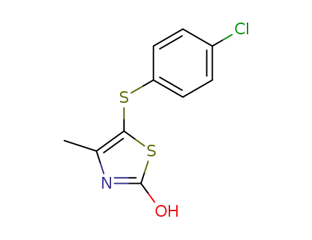 Molecular Structure of 19968-32-2 (5-(4-chloro-phenylsulfanyl)-4-methyl-3<i>H</i>-thiazol-2-one)