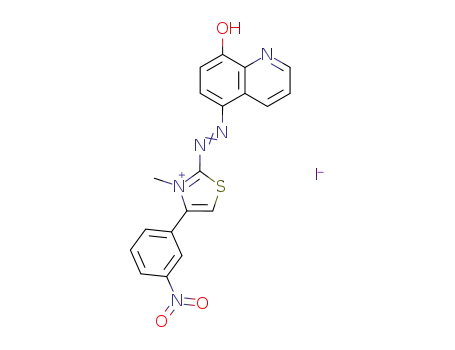 2-(8-hydroxy-quinolin-5-ylazo)-3-methyl-4-(3-nitro-phenyl)-thiazolium; iodide