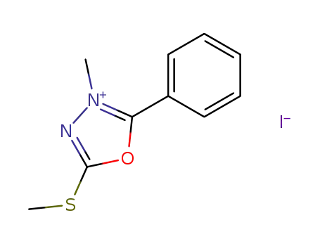 Molecular Structure of 7397-67-3 (1,3,4-Oxadiazolium, 3-methyl-5-(methylthio)-2-phenyl-, iodide)