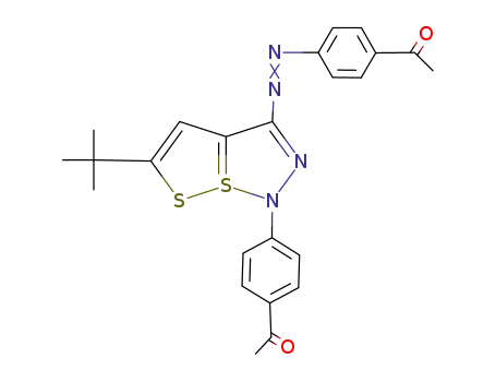 1-(4-acetyl-phenyl)-3-(4-acetyl-phenylazo)-5-<i>tert</i>-butyl-1<i>H</i>-7λ<sup>4</sup>-[1,2]dithiolo[5,1-<i>e</i>][1,2,3]thiadiazole