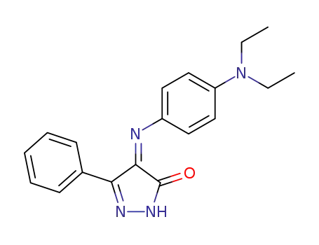 Molecular Structure of 138023-92-4 (3H-Pyrazol-3-one,
4-[[4-(diethylamino)phenyl]imino]-2,4-dihydro-5-phenyl-)