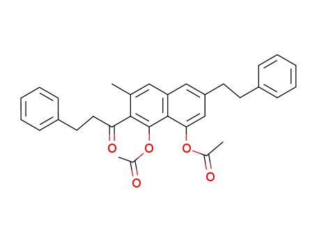 3-methyl-6-phenethyl-2-(3-phenylpropionyl)-1,8-naphthalenediol diacetate