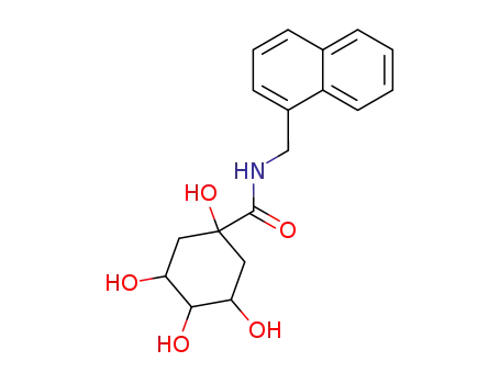 Molecular Structure of 99646-33-0 (1,3,4,5-Tetrahydroxy-cyclohexanecarboxylic acid (naphthalen-1-ylmethyl)-amide)