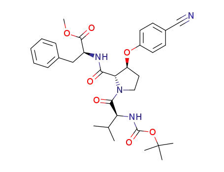 (+)-N-<trans-3-(4-cyanophenoxy)-1-<N-(1,1-dimethylethoxycarbonyl)-L-valyl>-L-prolyl>-L-phenylalanine methyl ester