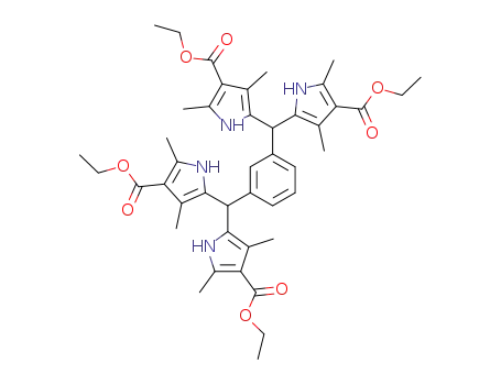 Molecular Structure of 120613-22-1 (1,3-bis-[bis-(4-ethoxycarbonyl-3,5-dimethyl-pyrrol-2-yl)-methyl]-benzene)