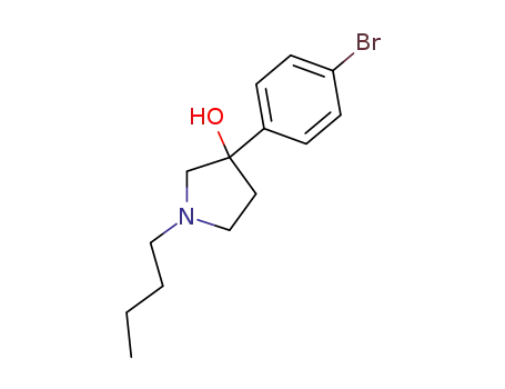 Molecular Structure of 100794-27-2 (3-(4-bromo-phenyl)-1-butyl-pyrrolidin-3-ol)