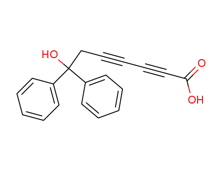 Molecular Structure of 109689-92-1 (7-hydroxy-7,7-diphenyl-hepta-2,4-diynoic acid)
