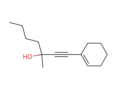 Molecular Structure of 100963-77-7 (1-cyclohex-1-enyl-3-methyl-hept-1-yn-3-ol)