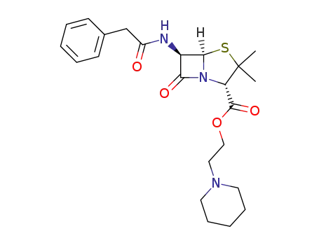 Molecular Structure of 122146-87-6 (6β-(2-phenyl-acetylamino)-penicillanic acid-(2-piperidino-ethyl ester))