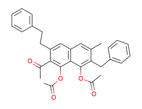 2-acetyl-7-benzyl-6-methyl-3-phenethyl-1,8-naphthalenediol diacetate