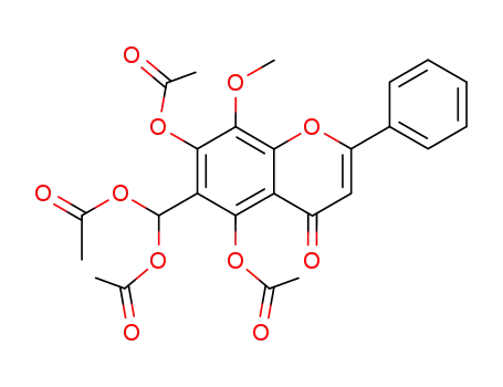 Molecular Structure of 84757-46-0 (5,7-diacetoxy-6-(diacetoxy-methyl)-β-methoxyflavone)