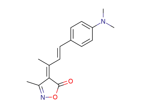Molecular Structure of 75561-89-6 (5(4H)-Isoxazolone,
4-[3-[4-(dimethylamino)phenyl]-1-methyl-2-propenylidene]-3-methyl-)