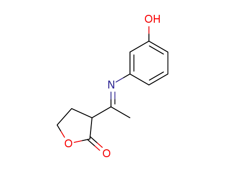 Molecular Structure of 64745-33-1 (2(3H)-Furanone, dihydro-3-[1-[(3-hydroxyphenyl)imino]ethyl]-)