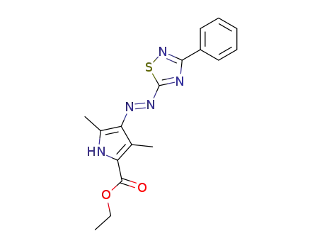 3,5-dimethyl-4-(3-phenyl-[1,2,4]thiadiazol-5-ylazo)-pyrrole-2-carboxylic acid ethyl ester