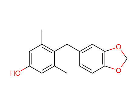 Molecular Structure of 101169-24-8 (3,5-Dimethyl-4-piperonyl-phenol)