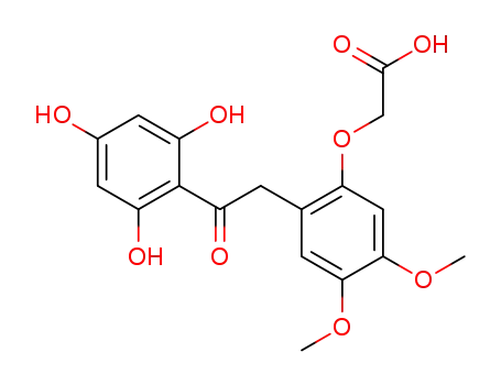 Molecular Structure of 25286-03-7 (Acetic acid,2-[4,5-dimethoxy-2-[2-oxo-2-(2,4,6-trihydroxyphenyl)ethyl]phenoxy]-)