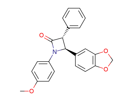 2-Azetidinone, 4-(1,3-benzodioxol-5-yl)-1-(4-methoxyphenyl)-3-phenyl-,
trans-