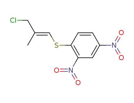 Molecular Structure of 140456-06-0 (Benzene, 1-[(3-chloro-2-methyl-1-propenyl)thio]-2,4-dinitro-, (E)-)