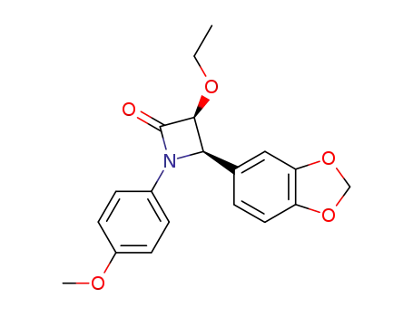 2-Azetidinone, 4-(1,3-benzodioxol-5-yl)-3-ethoxy-1-(4-methoxyphenyl)-,
cis-