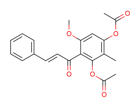 Molecular Structure of 94388-76-8 (2-Propen-1-one,
1-[2,4-bis(acetyloxy)-6-methoxy-3-methylphenyl]-3-phenyl-, (E)-)