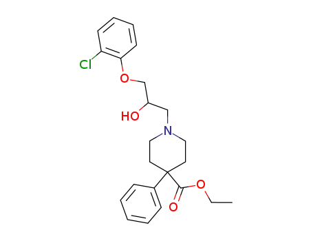 Molecular Structure of 114998-90-2 (1-[3-(2-chloro-phenoxy)-2-hydroxy-propyl]-4-phenyl-piperidine-4-carboxylic acid ethyl ester)