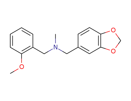 Molecular Structure of 802884-12-4 (benzo[1,3]dioxol-5-ylmethyl-(2-methoxy-benzyl)-methyl-amine)