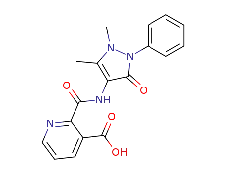 Molecular Structure of 846042-53-3 (pyridine-2,3-dicarboxylic acid mono-(1,5-dimethyl-3-oxo-2-phenyl-2,3-dihydro-1<i>H</i>-pyrazol-4-ylamide))