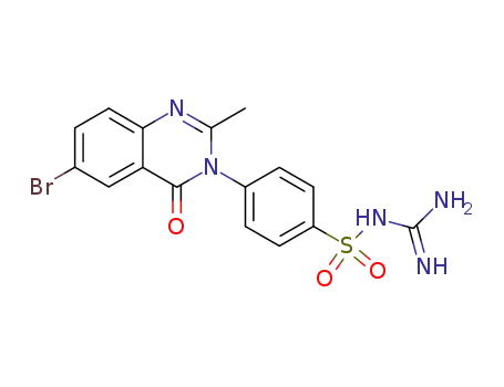 Molecular Structure of 130862-74-7 ([4-(6-bromo-2-methyl-4-oxo-4<i>H</i>-quinazolin-3-yl)-benzenesulfonyl]-guanidine)