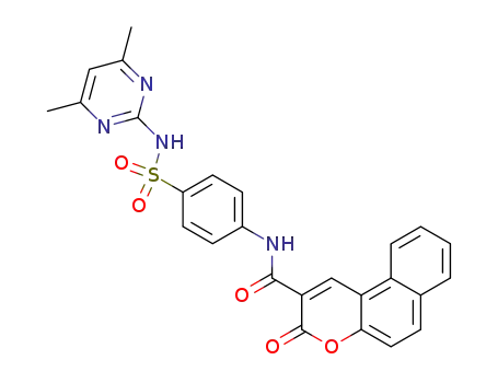 Molecular Structure of 111456-23-6 (5,6-benzocoumarin-3N-(4'-(N'-4,6-dimethyl-pyrimimidyl-2)sulphonamidophenyl)carboxamide)