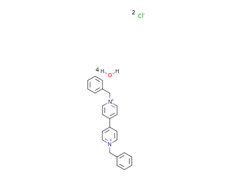 Molecular Structure of 141433-62-7 (4,4'-Bipyridinium,1,1'-bis(phenylmethyl)-, chloride, hydrate (1:2:1))